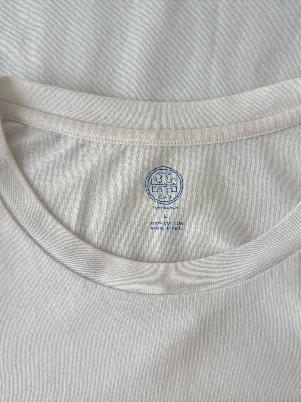 Tory Burch 100% Cotton, White Tee, L ♥️
